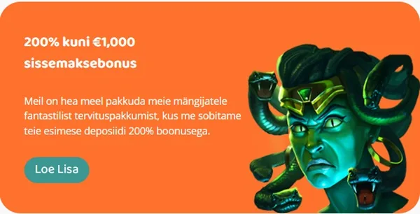 Tervitusboonus-200%